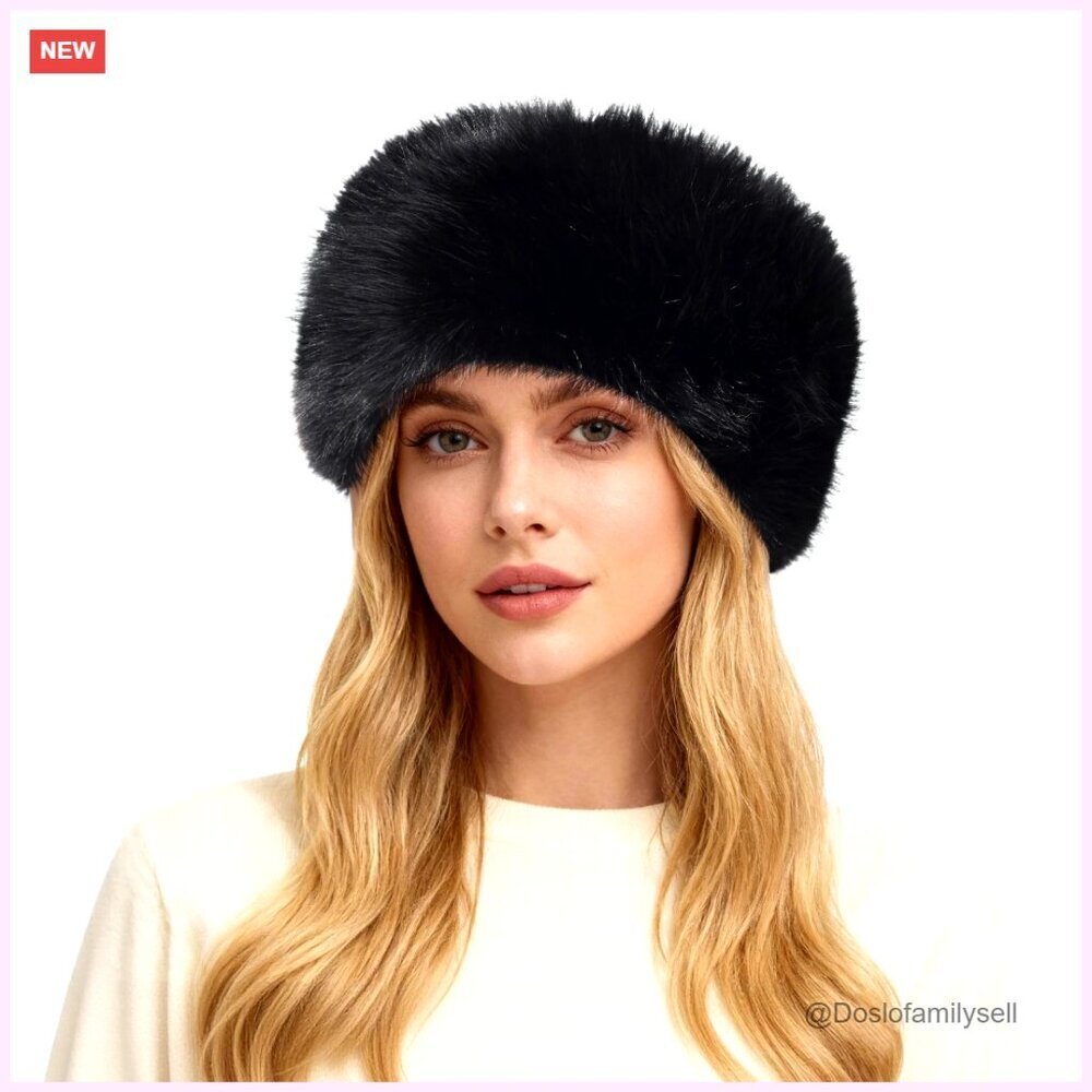 Faux Fur Headband Winter Ear Warmer Stretchy Fleece Lined One Size